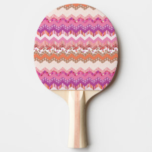 Pink zigzag background ping pong paddle