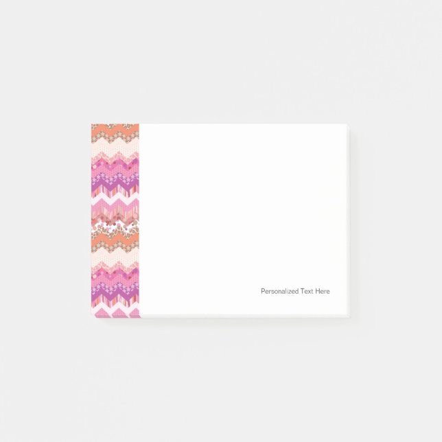Pink zigzag background post-it notes (Front)