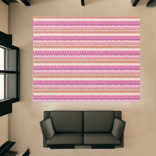 Pink zigzag background rug