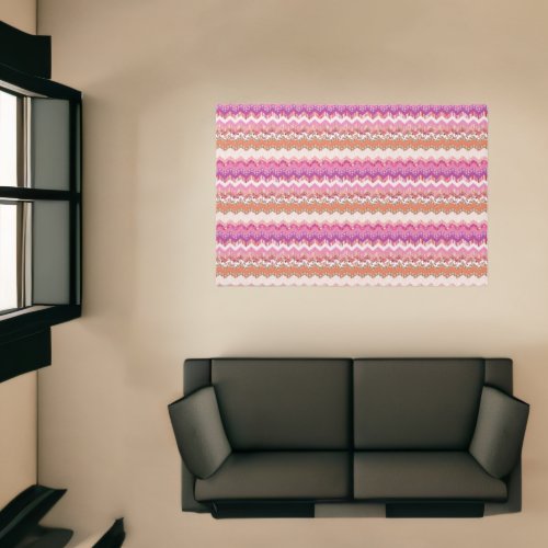 Pink zigzag background rug