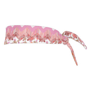 Pink zigzag background tie headband