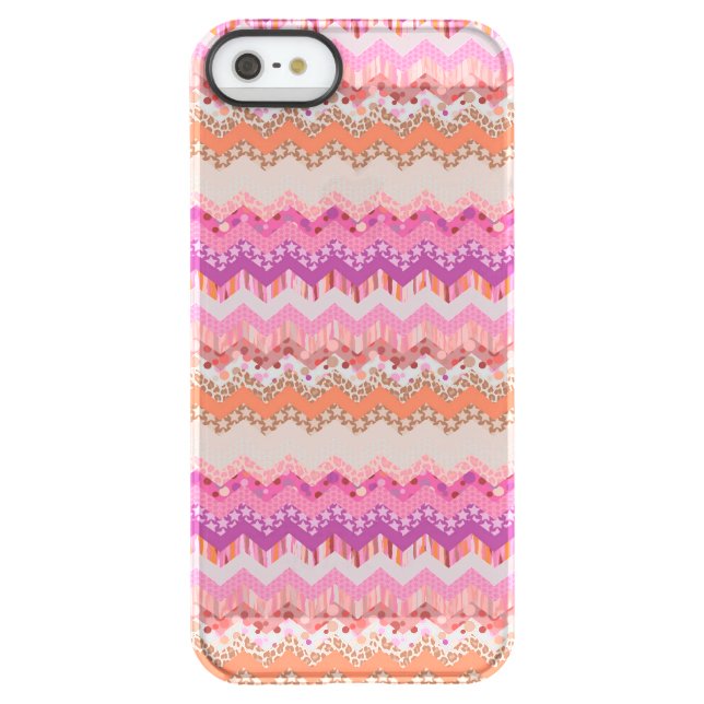 Pink zigzag background uncommon iPhone case (Back)