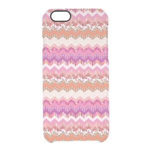 Pink zigzag background clear iPhone 6/6S case