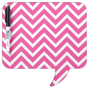 Pink Zigzag Chevron Pattern Dry Erase Board