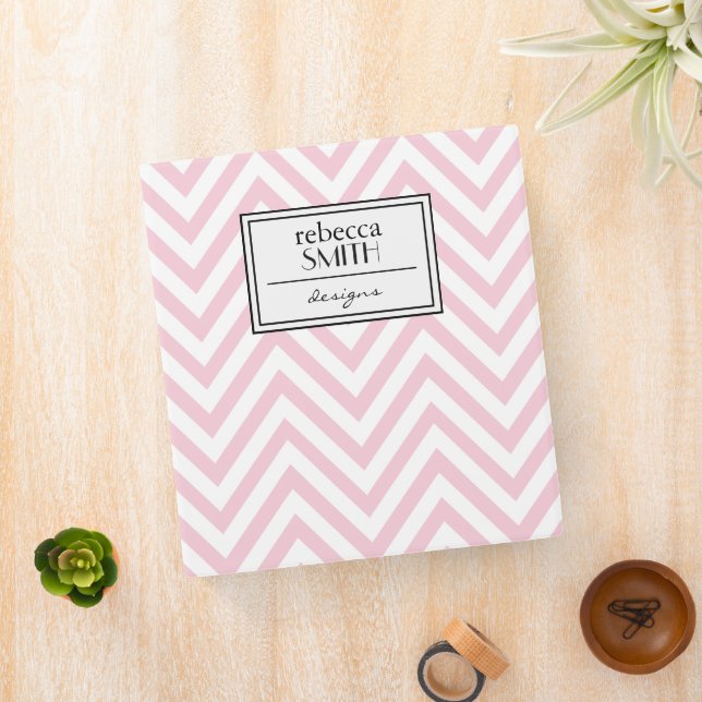 Pink Zigzag, Pink Chevron, Geometric Pattern Binder (In Situ)