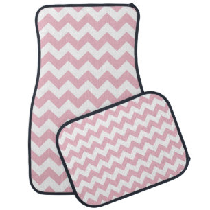 Pink Zigzag, Pink Chevron, Geometric Pattern Car Floor Mat