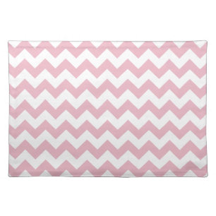 Pink Zigzag, Pink Chevron, Geometric Pattern Cloth Placemat