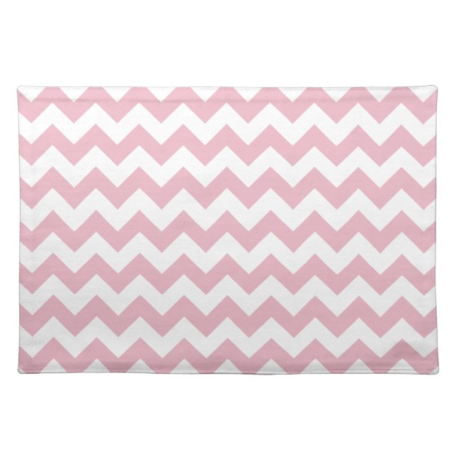 Pink Zigzag, Pink Chevron, Geometric Pattern Cloth Placemat (Front)
