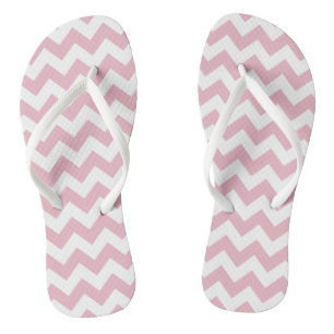 Pink Zigzag, Pink Chevron, Geometric Pattern Flip Flops