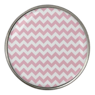 Pink Zigzag, Pink Chevron, Geometric Pattern Golf Ball Marker