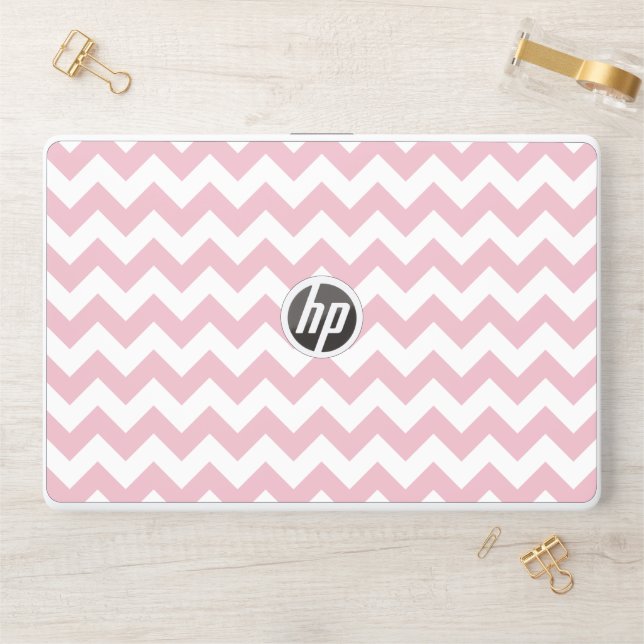 Pink Zigzag, Pink Chevron, Geometric Pattern HP Laptop Skin (Desk)