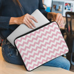 Pink Zigzag, Pink Chevron, Geometric Pattern Laptop Sleeve<br><div class="desc">Elegant,  stylish and sophisticated zigzag (chevron) pattern in pink and white color. Modern and trendy gift,  perfect for the zigzag lover in your life.</div>