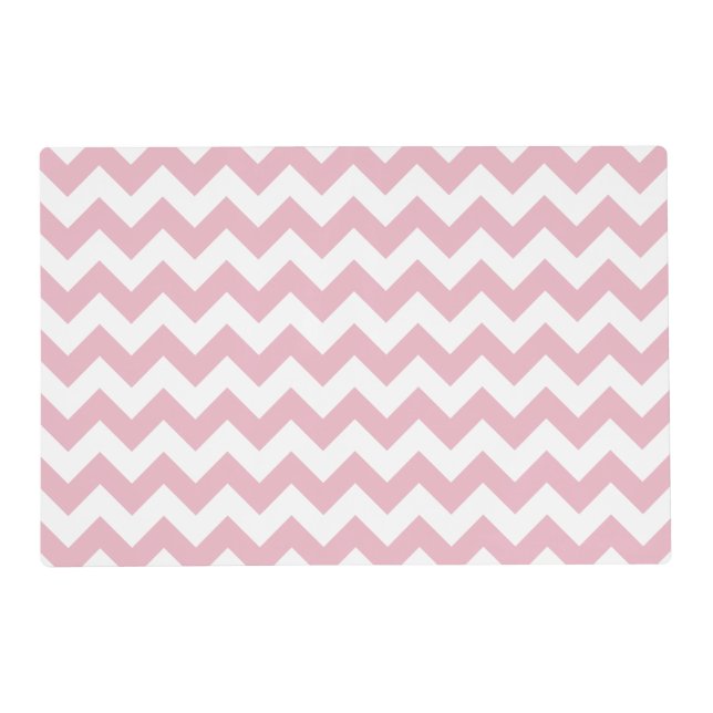 Pink Zigzag, Pink Chevron, Geometric Pattern Placemat (Front)