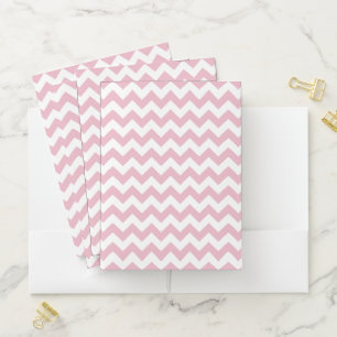 Pink Zigzag, Pink Chevron, Geometric Pattern Pocket Folder