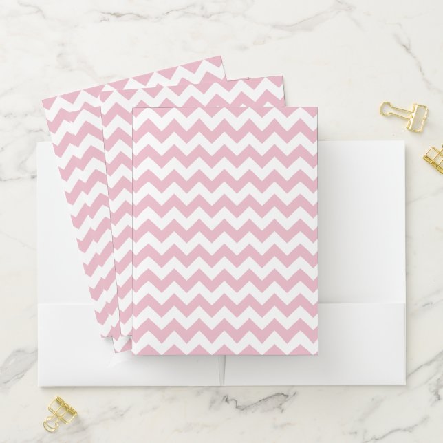 Pink Zigzag, Pink Chevron, Geometric Pattern Pocket Folder (In Situ)