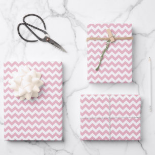 Pink Zigzag, Pink Chevron, Geometric Pattern Wrapping Paper Sheets