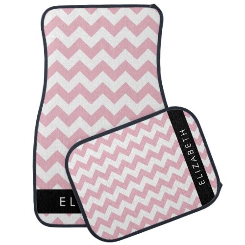 Pink Zigzag Pink Chevron Wave Pattern Your Name Car Floor Mat