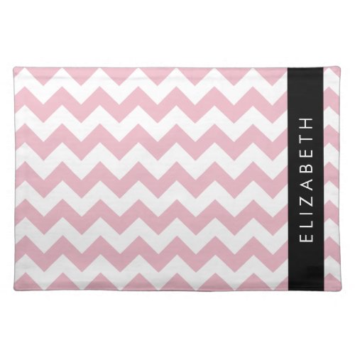 Pink Zigzag Pink Chevron Wave Pattern Your Name Cloth Placemat