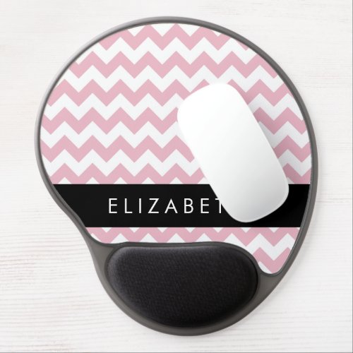 Pink Zigzag Pink Chevron Wave Pattern Your Name Gel Mouse Pad