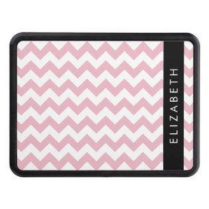 Pink Zigzag, Pink Chevron, Wave Pattern, Your Name Hitch Cover