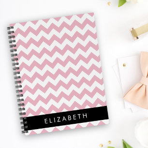Pink Zigzag, Pink Chevron, Wave Pattern, Your Name Planner