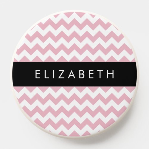 Pink Zigzag Pink Chevron Wave Pattern Your Name PopSocket