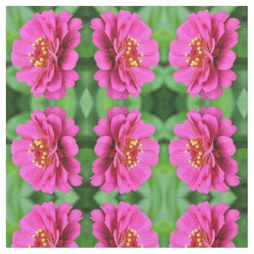 Pink Zinnia Flower Nature Pattern Fabric