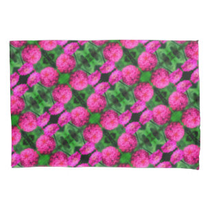 Pink Zinnia Flower Pair Close Up Abstract Pattern Pillow Case