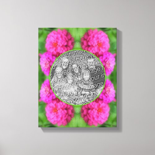 Pink Zinnia Flowers Create Your Own Photo Canvas Print
