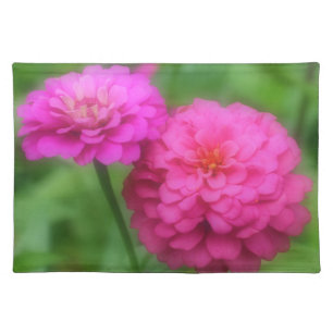 Pink Zinnia Flowers  Placemat
