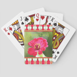 Pink Zinnia Photograph Playing Cards