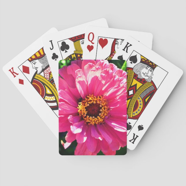 Pink Zinnia Poker Cards (Back)