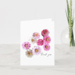 Pink Zinnia Thank you Card