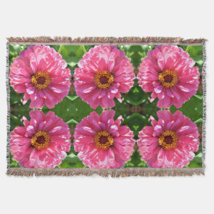 Pink Zinnia Throw Blanket