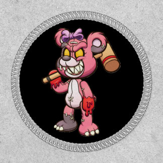 Pink Zombie Girl Teddy Bear Patch