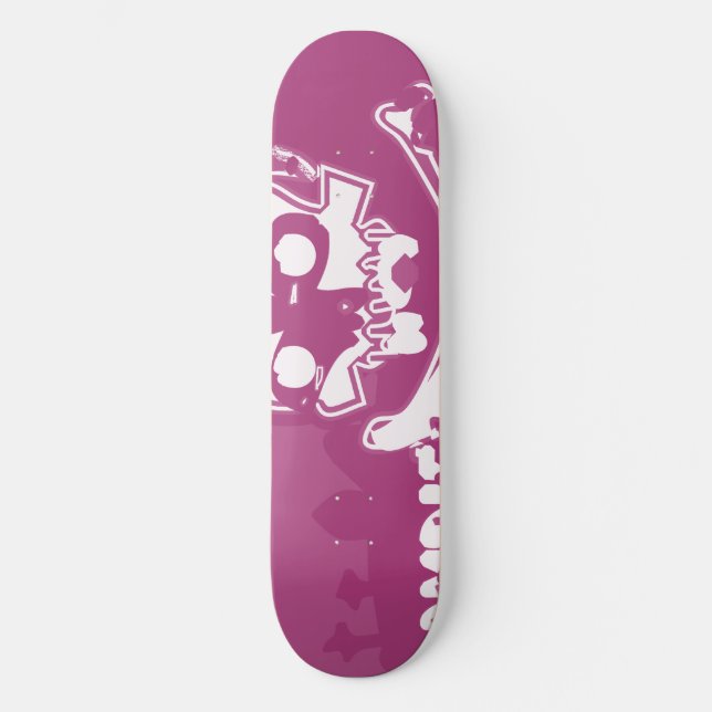 Pink Zombie Skull Skateboard Deck