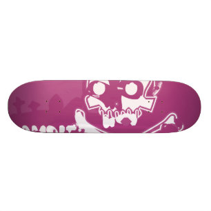 Pink Zombie Skull Skateboard Deck