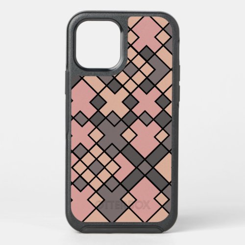 Pinka and purple black grids pattern OtterBox symmetry iPhone 12 case