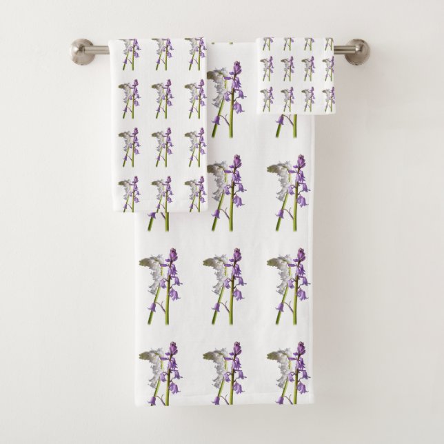 Pinkbells Fabric Pattern. Bath Towel Set (Insitu)