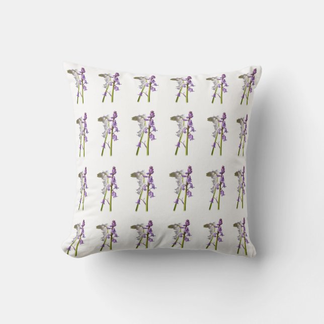 Pinkbells Fabric Pattern. Throw Pillow (Front)