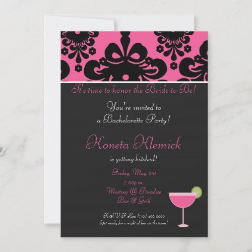 pinkblack copy, margarita, It's time to honor t... Custom Invite