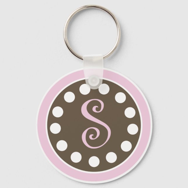 pinkbrowndots S keychain.ai Keychain (Front)