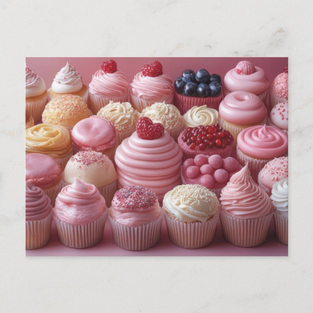 Pinke Sweet Cupcakes Valentine's Day Postcard (Front)