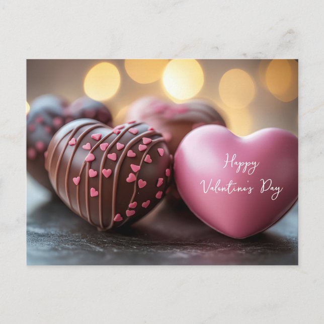 Pinke's chocolate hearth Valentine's Day Postcard (Front)