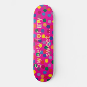 Pinkes skateboard, colorful dots, sweet skateboard