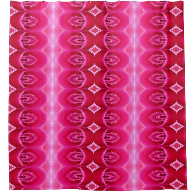 Pinkey Rose Ikat Zen Shower Curtain (Front)