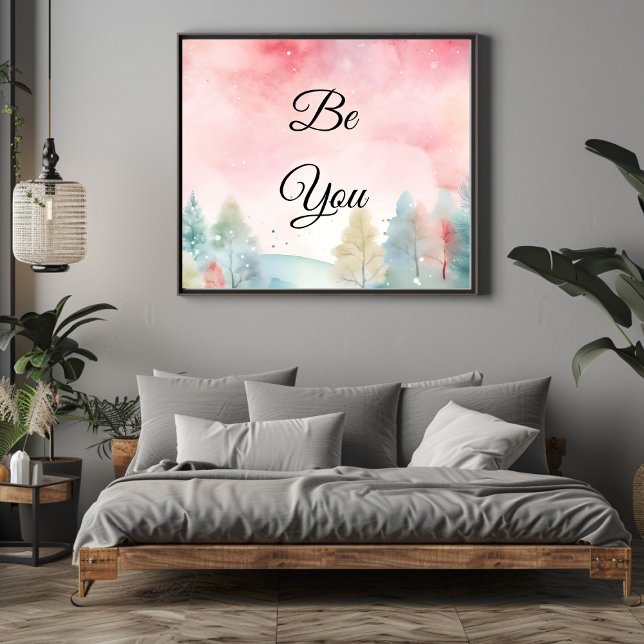 PinkFrosted watercolor Motivational quote Wall Art (Creator Uploaded)