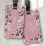 Pinki Floral Pattern Gold Monogram  Luggage Tag<br><div class="desc">A beautiful floral design with gold foil accents</div>