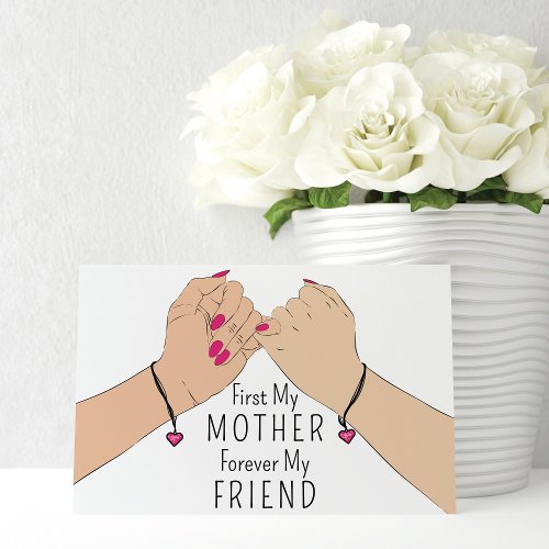 Pinkie Promise Forever My Friend Mothers Day Holiday Card