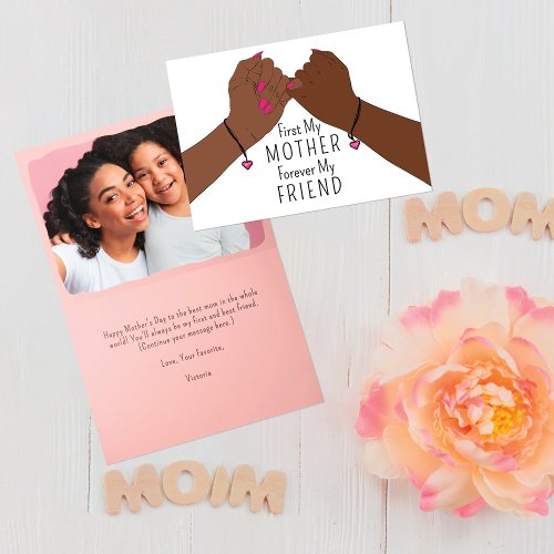 Pinkie Promise Forever My Friend Mothers Day Holiday Card